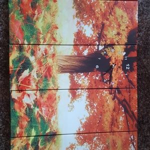Tha Fall clock canvas 5 piece